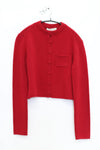 SWAYING/KNIT cashmere stand collar short cardigan SW24RE1T06 red
